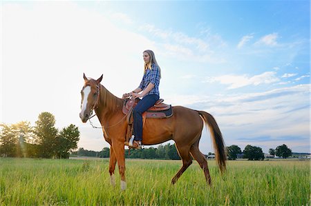 pubertad - Teenage girl sitting on horse Stock Photo - Rights-Managed, Code: 853-06306103