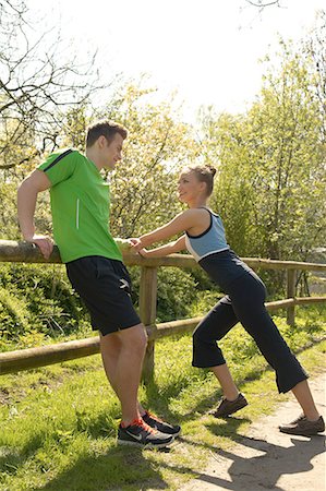 spring sports - Young couple jogging Stock Photo - Rights-Managed, Code: 853-06441384