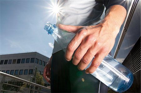 people men drinking water - Man jogging Stock Photo - Rights-Managed, Code: 853-06441599