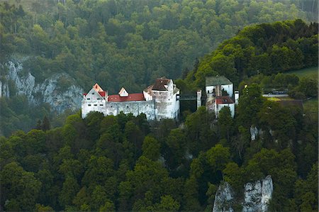 f1online - Wildenstein Castle, Sigmaringen, Germany, aerial photo Photographie de stock - Rights-Managed, Code: 853-07026684