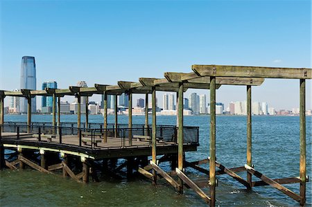 Hudson River with Skyline of Jersey City seen from Manhattan, New York, USA Stock Photo - Rights-Managed, Code: 853-07451078