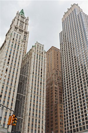 Woolworth Building and other buildings, Manhattan, New York, USA Stockbilder - Lizenzpflichtiges, Bildnummer: 853-07451089
