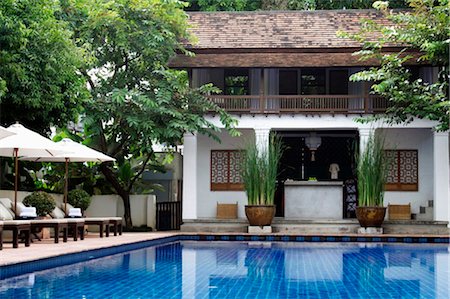 seating at the pool - empty ppol in a hotel, Thailand Stock Photo - Rights-Managed, Code: 853-02914263