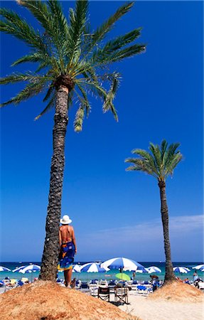 spain beaches adult women pic - woman at Playa d'en Bossa, Ibiza, Spain Stock Photo - Rights-Managed, Code: 853-02914466