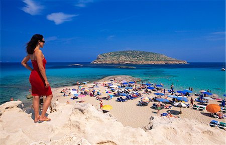 pityusen islands - woman at the Cala Comte coast, Ibiza, Spain Stock Photo - Rights-Managed, Code: 853-02914473