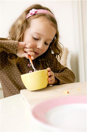 Girl having breakfast Stock Photo - Rights-Managed, Code: 853-02913677