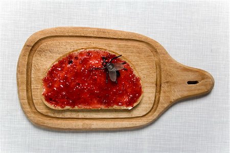 fly (insect) - Fly on slice of bread with jam Stock Photo - Rights-Managed, Code: 853-03616791
