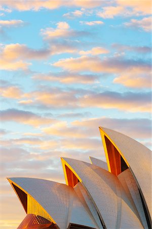 porto di sydney - Australia, New South Wales, Sydney, Sydney Opera House, Close-up at sunrise Fotografie stock - Rights-Managed, Codice: 862-05996759