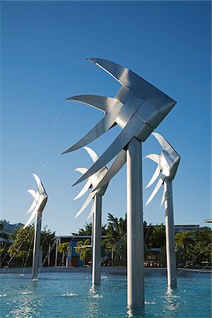 queensland swimming pools - Australia, Queensland, Cairns.  Fish sculpture at the Esplanade Lagoon. Stock Photo - Rights-Managed, Code: 862-05996774