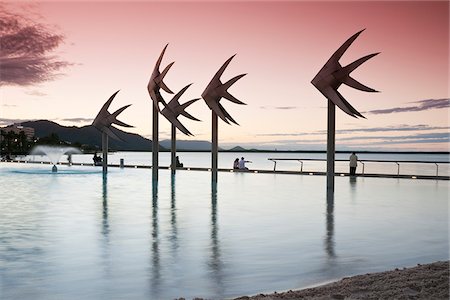 Australia, Queensland, Cairns.  The Esplanade Lagoon at dusk. Stock Photo - Rights-Managed, Code: 862-05996772