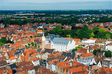 Europe, Belgique, Flandre, Bruges, vue aérienne de Bruges, vieille ville, patrimoine mondial de l'UNESCO Photographie de stock - Rights-Managed, Code: 862-05996873