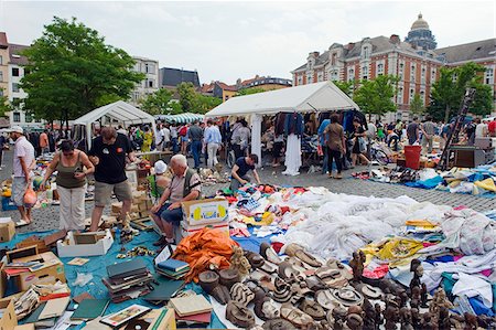 Europe, Belgique, Bruxelles, Place du Jeu de Balle brocante Photographie de stock - Rights-Managed, Code: 862-05996885