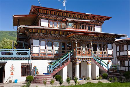 simsearch:862-05996958,k - Jakar Village Lodge Hotel in Jakar, Bumthang Valley. Stockbilder - Lizenzpflichtiges, Bildnummer: 862-05997007