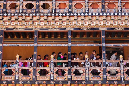 Queuing for blessings at Trongsa Dzong. Stock Photo - Rights-Managed, Code: 862-05997029