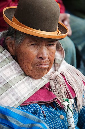 elderly bowlers - South America, Bolivia, Oruro, Oruro Carnival; woman in traditional dress Stock Photo - Rights-Managed, Code: 862-05997067