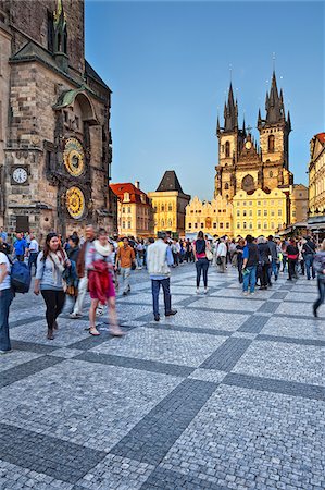 Europe, Czech Republic, Central Bohemia Region, Prague. Prague Old Town Square, Tyn Church Stock Photo - Rights-Managed, Code: 862-05997438