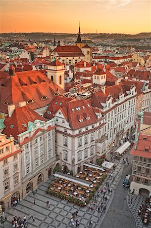 romance roof top - Europe, Czech Republic, Central Bohemia Region, Prague. Prague Old Town Square Stock Photo - Rights-Managed, Code: 862-05997445