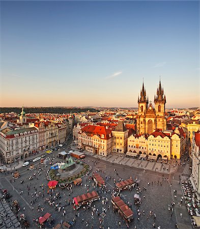 romance roof top - Europe, Czech Republic, Central Bohemia Region, Prague. Prague Old Town Square, Tyn Church Stock Photo - Rights-Managed, Code: 862-05997443