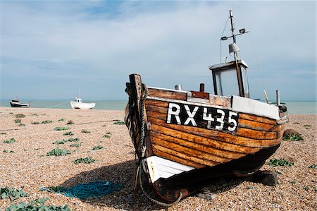 sight seeing in england - Fishing boats, Dungeness, Kent, UK Stock Photo - Rights-Managed, Code: 862-05997506