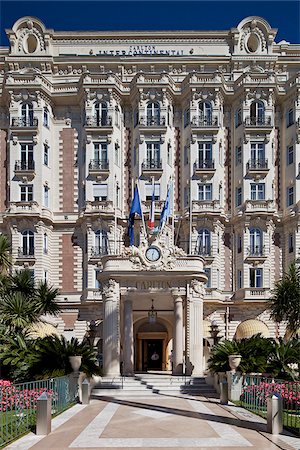 Cannes, Provence-Alpes-Cote d'Azur, France. View of the main entrance to the InterContinental Carlton Hotel Stock Photo - Rights-Managed, Code: 862-05997637