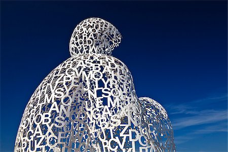 european sculptures - La Fontonne, Antibes, Provence Alpes Cote d'Azur, France. The Nomad sculpture by the artist Jaume Plensa on the Walls of Saint Jaume Bastion Stock Photo - Rights-Managed, Code: 862-05997657