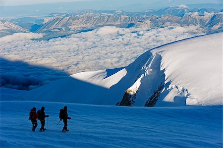 Europe, France, The Alps, climbers on Mont Blanc, Chamonix, Stock Photo - Rights-Managed, Code: 862-05997757