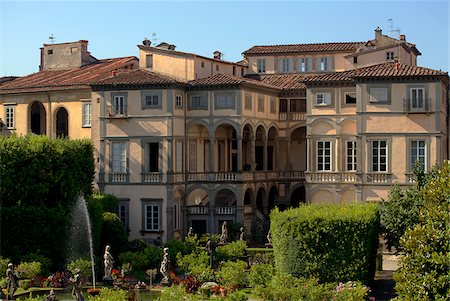 europe villa - Italy, Tuscany, Lucca. The facade of Villa Pfanner Stock Photo - Rights-Managed, Code: 862-05997947