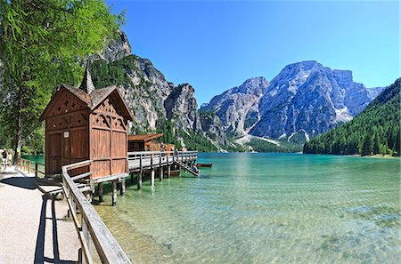 dolomites of trentino alto adige south tyrol - Italy, Trentino-Alto Adige, Bolzano district, South Tyrol, Fanes Sennes Braies Natural Park, Braies lake Stock Photo - Rights-Managed, Code: 862-05997992