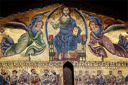 puccini - Italy, Tuscany, Lucca. Detail of Mosaic on the Basilica di San Frediano Stock Photo - Rights-Managed, Code: 862-05998003