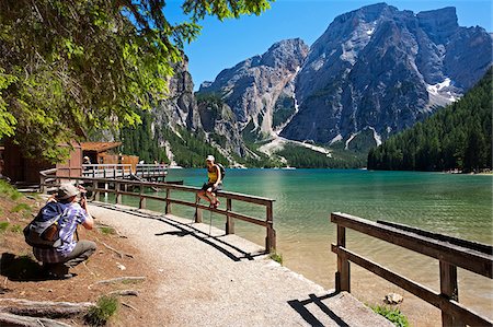 Italy, Trentino-Alto Adige, Bolzano district, South Tyrol, Fanes Sennes Braies Natural Park, Braies lake. Stock Photo - Rights-Managed, Code: 862-05998187