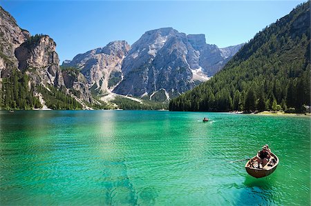 Italy, Trentino-Alto Adige, Bolzano district, South Tyrol, Fanes Sennes Braies Natural Park, Braies lake. Stock Photo - Rights-Managed, Code: 862-05998188