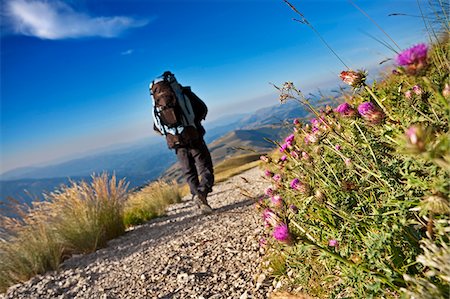 Italy, Umbria, Perugia district, Monti Sibillini National Park. Hiker on Vettore Mountain. (MR) Stock Photo - Rights-Managed, Code: 862-05998210