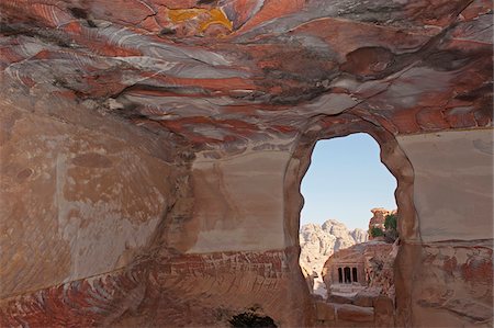 Colourful érodé grès, Wadi Graca, Petra, Jordanie Photographie de stock - Rights-Managed, Code: 862-05998312