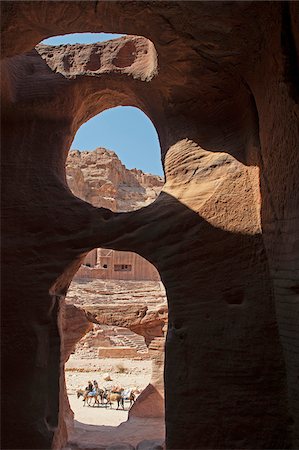 simsearch:862-05998313,k - View of the Nabatean Theatre from inside Tombs of the Outer Siq, Petra Stock Photo - Rights-Managed, Code: 862-05998320