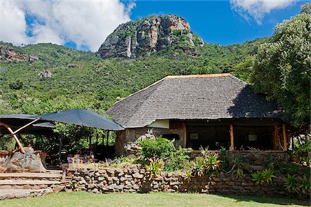 simsearch:862-05998435,k - The charming main building of Desert Rose lodge situated on the southern slopes of Mount Nyiru in remote northern Kenya. Stock Photo - Rights-Managed, Code: 862-05998437