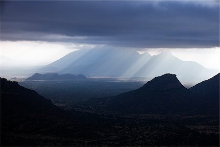 simsearch:862-05998435,k - Rain clouds threaten the Ndoto Mountains of northern Kenya. Stock Photo - Rights-Managed, Code: 862-05998463