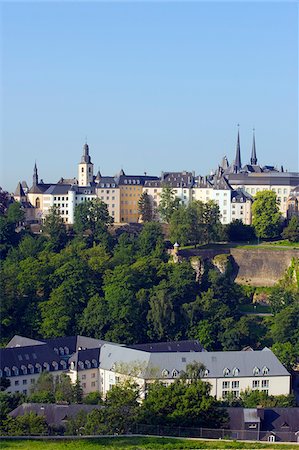 Europe; The Grand Duchy of Luxembourg, Luxembourg city, Unesco World Heritage site, old town, spires of Cathedrale Notre Dame, Stock Photo - Rights-Managed, Code: 862-05998538