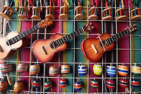 North America, Mexico, Guanajuato state, Guanajuato, Hidalgo market, Unesco World Heritage Site, guitars for sale Stock Photo - Rights-Managed, Code: 862-05998578