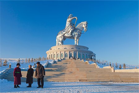 simsearch:862-05998642,k - Tsonjin Boldog de Mongolie, Province de Tov. Une statue de 40 m de hauteur de Gengis Khan à cheval se trouve sur le dessus de la Statue de Gengis Khan complexe et Musée. Photographie de stock - Rights-Managed, Code: 862-05998620