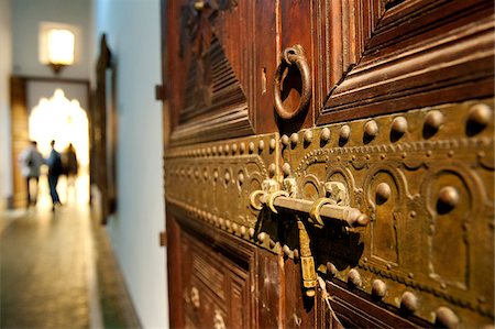 door carved - The Marrakech Museum, a 19th Century Palace, Northern Medina, Marrakech, Morocco Stock Photo - Rights-Managed, Code: 862-05998681