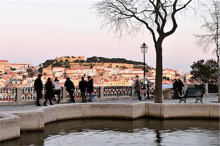 simsearch:862-06826149,k - Sao Pedro de Alcantara belvedere, one of the best view points of the old city of Lisbon. Portugal Stock Photo - Rights-Managed, Code: 862-05998967