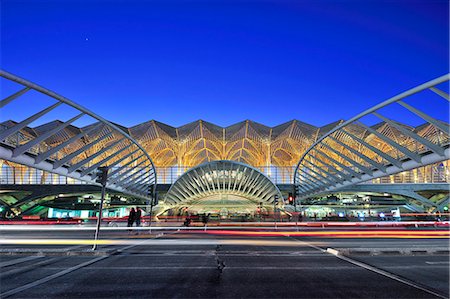 rail station - Orient Station, designed by the architect Santiago Calatrava. Lisbon, Portugal Stock Photo - Rights-Managed, Code: 862-05998976