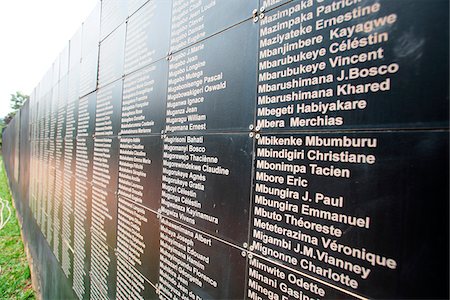 Names of genocide victims commemorated at the Kigali Memorial Centre, Kigali, Rwanda. Stock Photo - Rights-Managed, Code: 862-05999042