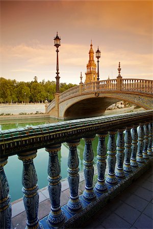 spanish plaza - Spain, Andalusia, Seville; The Plaza de Espana. (Unesco) Stock Photo - Rights-Managed, Code: 862-05999196