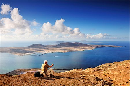 Île de Graciosa, vue depuis le Mirador del Rio. Lanzarote, îles Canaries Photographie de stock - Rights-Managed, Code: 862-05999247