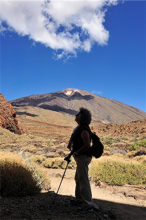 Teide National Park (Parque Nacional del Teide) est l'un des parcs nationaux plus visités dans le monde. Il est centré sur le volcan Teide, 3718m haute, la plus haute montagne d'Espagne. Tenerife, îles Canaries Photographie de stock - Rights-Managed, Code: 862-05999293