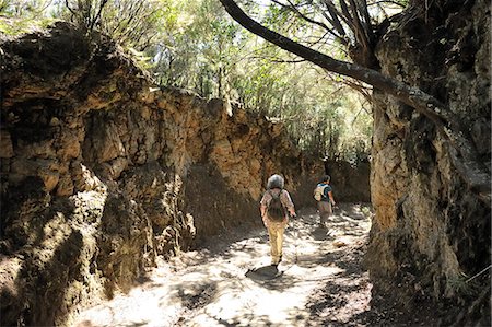 simsearch:862-03889746,k - Walking along a lava flow channel. Anaga Mountains. Tenerife, Canary islands Foto de stock - Con derechos protegidos, Código: 862-05999301