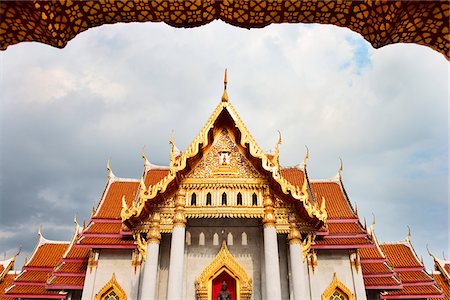 Thailand, bangkok, Wat Benchamabophit, Marble temple Fotografie stock - Rights-Managed, Codice: 862-05999519