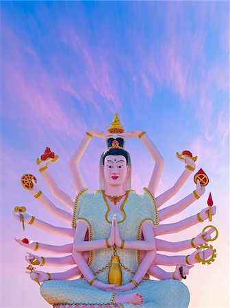 simsearch:862-05999536,k - Thailand, Ko Samui, Buddha statue at Wat Plai Laem Temple Stock Photo - Rights-Managed, Code: 862-05999541