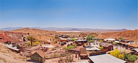 desert badlands - United States, USA, California, San Bernardino County, Calico Ghost town, an ancient mining town. Stock Photo - Rights-Managed, Code: 862-05999596